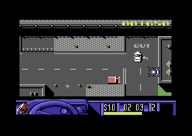 Miami Chase (Commodore 64) screenshot: Hitting the edge of this section