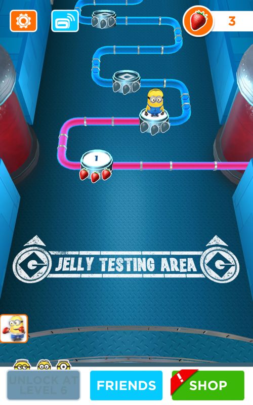 Despicable Me: Minion Rush (Android) screenshot: Level progress through the first section of the Jelly Lab