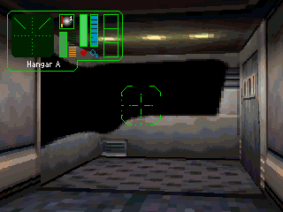 Defcon 5 (DOS) screenshot: Entering the transport module.