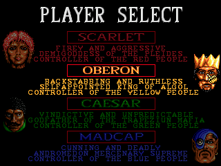 Mega lo Mania (Genesis) screenshot: Player select