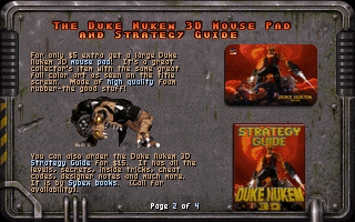 Duke Nukem 3D (DOS) screenshot: One of the shareware version's ordering information screens.