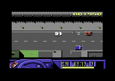 Miami Chase (Commodore 64) screenshot: Shooting someone out