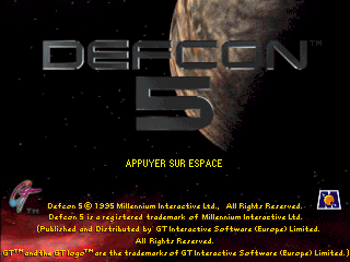 Defcon 5 (DOS) screenshot: Title screen