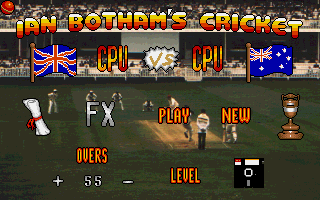 Ian Botham's Cricket (DOS) screenshot: Main Menu