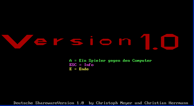 21 Gewinnt (DOS) screenshot: Title screen