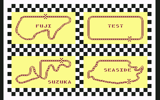 Pole Position II (Commodore 64) screenshot: Select your course to race
