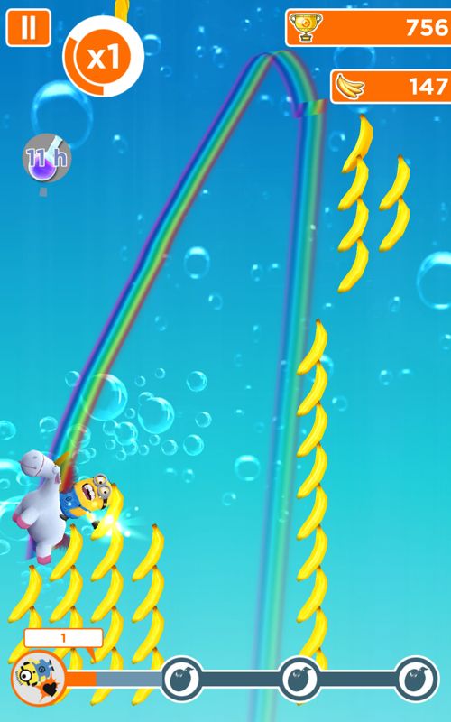 Despicable Me: Minion Rush (Android) screenshot: The fluffy unicorn mini-game