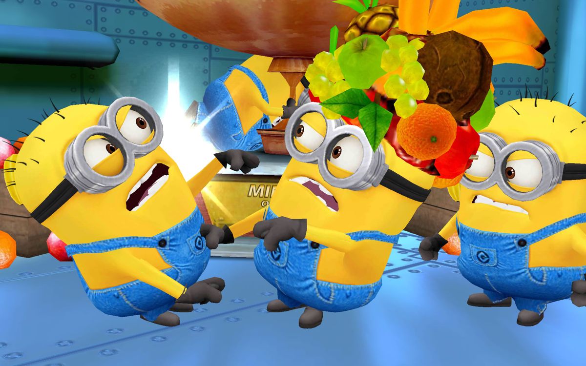 Despicable Me: Minion Rush (Android) screenshot: The minions are arguing in the opening cut-scene.