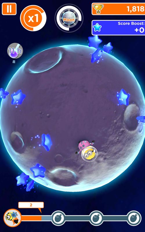 Despicable Me: Minion Rush (Android) screenshot: The Moon mini-game