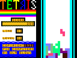 Tetris (Dragon 32/64) screenshot: You feel at home instantly