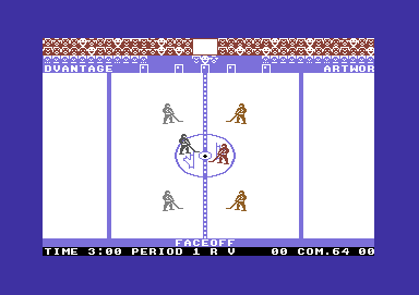 International Hockey (Commodore 64) screenshot: Face off