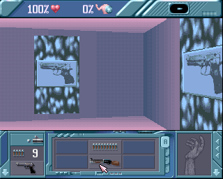 Behind the Iron Gate (Amiga) screenshot: Good, now you have some guns it's time to kick ass