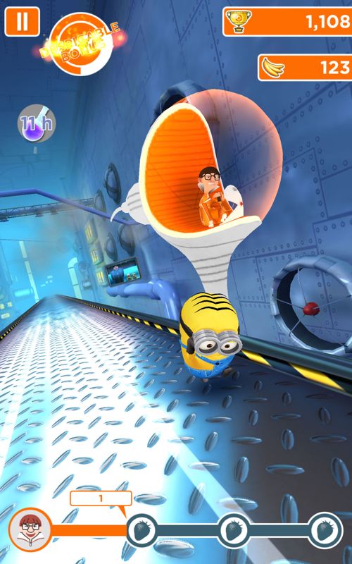 Despicable Me: Minion Rush (Android) screenshot: Fighting Vector in one of the boss encounters.