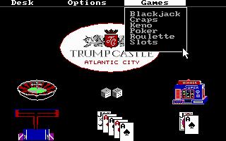 Trump Castle: The Ultimate Casino Gambling Simulation (DOS) screenshot: Game Selection...