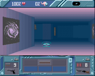 Behind the Iron Gate (Amiga) screenshot: Exploring with an M79 type gun selected and ready to fire