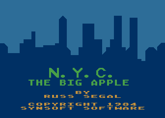New York City (Atari 8-bit) screenshot: Title screen