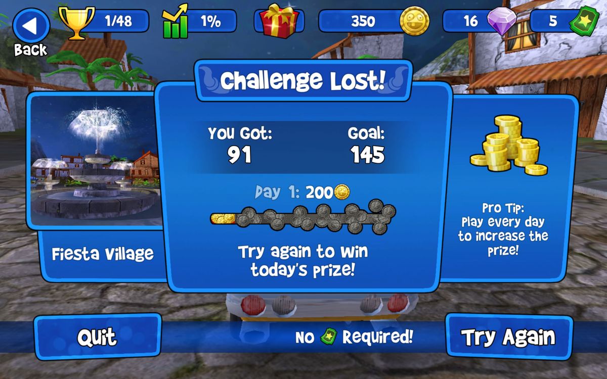 Beach Buggy Racing (Android) screenshot: Challenge progress