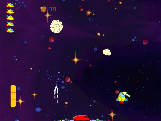 StarFlyers: Royal Jewel Rescue (Windows) screenshot: Watch out for obstacles!