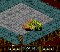 Beast Wrestler (Genesis) screenshot: Close combat attacks from behind are hard to pull of and can't be countered.