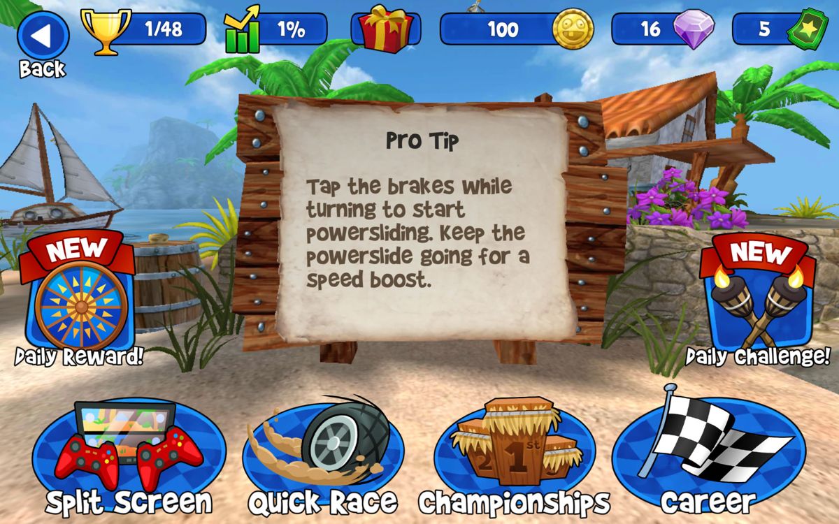 Beach Buggy Racing (Android) screenshot: The game modes