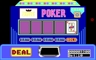 Trump Castle: The Ultimate Casino Gambling Simulation (DOS) screenshot: Playing the Poker...