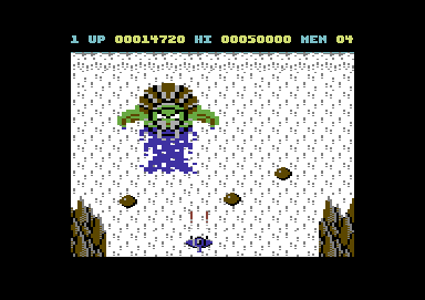 Gemini Wing (Commodore 64) screenshot: The first boss