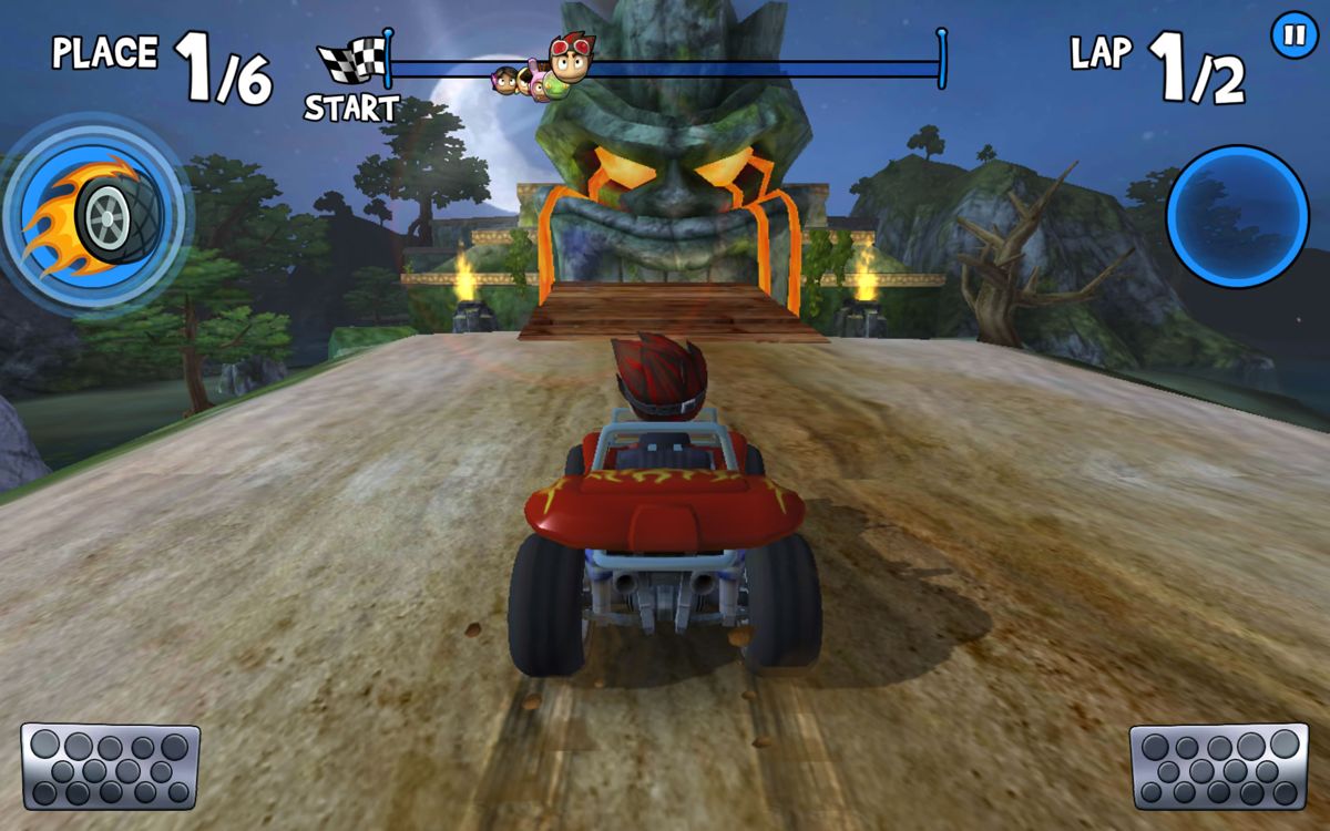 Beach Buggy Racing (Android) screenshot: There is a big jump ahead.