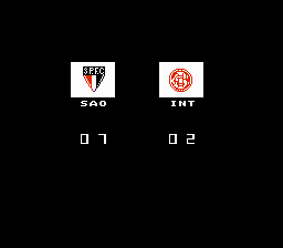 Futebol (NES) screenshot: Unlike the 2006 Libertadores Cup final, heh. I guess that's why São Paulo is three times champion of the world...