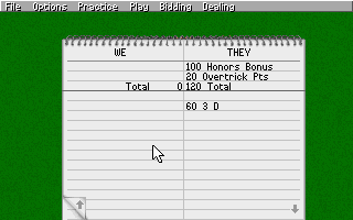 Grand Slam Bridge II (DOS) screenshot: Scores
