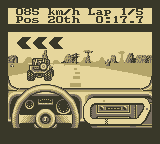 Jeep Jamboree: Off Road Adventure (Game Boy) screenshot: Racing through the desert