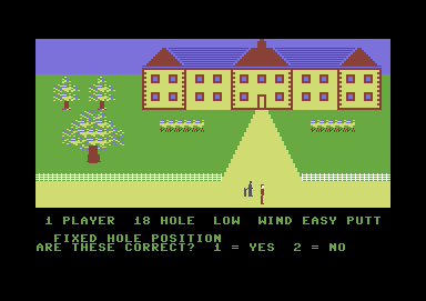 Handicap Golf (Commodore 64) screenshot: Options selected