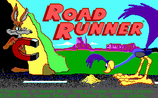 Road Runner (DOS) screenshot: Title screen (EGA)