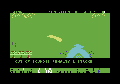 Handicap Golf (Commodore 64) screenshot: This is another game I didn't get the hang of