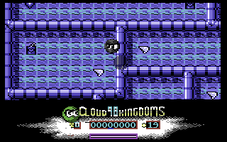 Cloud Kingdoms (Commodore 64) screenshot: Use the small wings to fly over walls