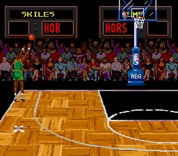 NBA All-Star Challenge (Genesis) screenshot: Do or die in H-O-R-S-E competition