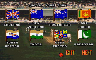 Ian Botham's Cricket (DOS) screenshot: Team Selection
