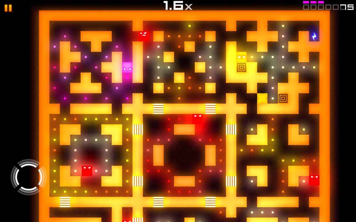EVAC (Android) screenshot: Get the shock power-up in the top right corner.