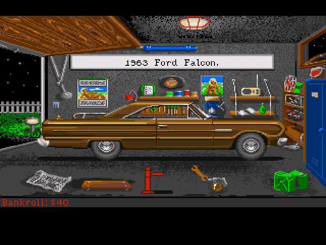 Street Rod 2: The Next Generation (Amiga) screenshot: You can change the car color, but it will cost you