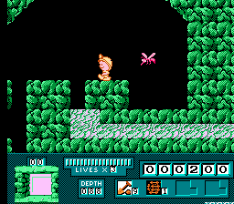 Digger T. Rock: Legend of the Lost City (NES) screenshot: Lethal flying bugs in the cold dark caves