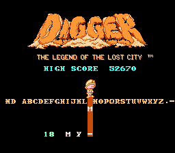 Digger T. Rock: Legend of the Lost City (NES) screenshot: You can always count on Rare for unique initial entry schemes
