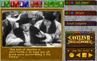 Castles II: Siege & Conquest (DOS) screenshot: CD Tutorial: Negotiation failed.