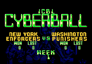 Cyberball (Genesis) screenshot: The game is about to start.