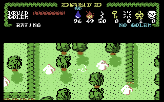 Druid (Commodore 64) screenshot: Using an invisibility spell