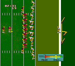 NCAA Football (Genesis) screenshot: Kicking a conversion