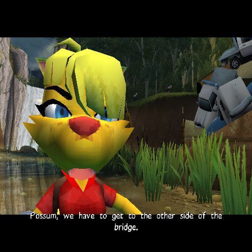 Ty the Tasmanian Tiger 2: Bush Rescue (PlayStation 2) screenshot: The game is full of stereotypical Aussie words and phrases such as Possum e.t.c.
