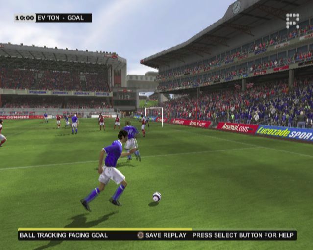 Club Football 2005 (PlayStation 2) screenshot: Arsenal<br>A goal has been scored and, as usual, it is replayed from several angles