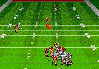 Madden NFL '94 (Genesis) screenshot: Here goes the punt...