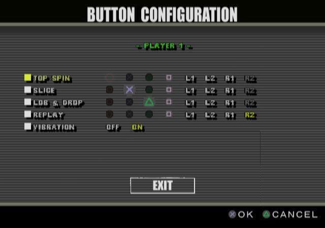 Smash Court Tennis: Pro Tournament (PlayStation 2) screenshot: The button configuration can be changed