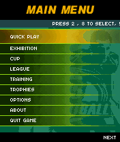 2005 Real Soccer (J2ME) screenshot: Main menu