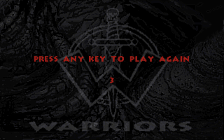 Savage Warriors (DOS) screenshot: Game over!